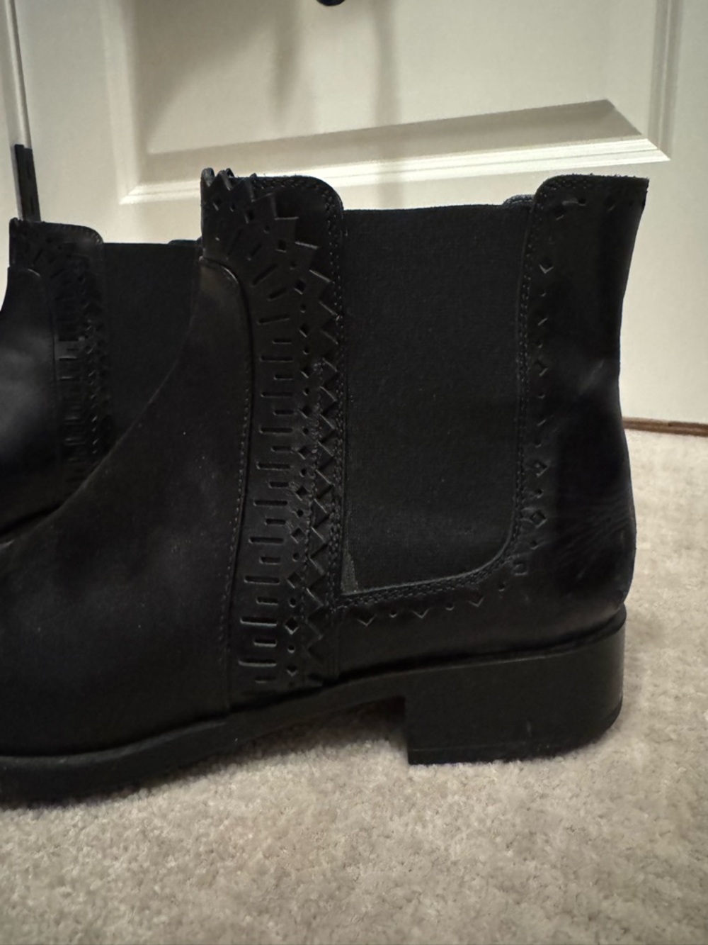 Tod's Black Chelsea Ankle Boots with Laser-Cut Detail